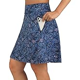 ANIVIVO Women's Skorts Skirts 20" Knee Length,Tennis Golf Pickleball Sports Skirts with High Waisted Zipper Pockets