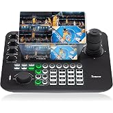 Tenveo NDI PTZ Camera Joystick Controller, 7&rsquo;&rsquo; LCD Quad-Screen Real-time Preview, 4D Joystick Controller, NDI License Included, Support NDI PoE VISCA Pelco-D/P For Church Worship Live Event Streaming