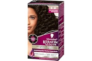 Schwarzkopf Keratin Color Permanent Hair Color, 2.6 Rich Soft Black, 1 Application - Salon Inspired Permanent Hair Dye, for u
