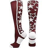 MadSportsStuff Softball Socks with Stars for Girls and Women Over the Calf Tall Socks Youth and Adult Sizes