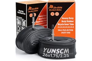 Heavy Duty 26 Bike Tubes 26x1.75/2.25 FV48MM Presta Valve 26" Bicycle Tubes ETRTO 45/57-559 Inner Tubes Compatible with 26x1.