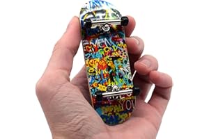 Teak Tuning 34mm Pro Fingerboard Heat Transfer Graphic Complete - Fully Assembled with Pro Level Parts - Pro Shaped Wood Deck (34x97mm), UltraSpin Wheels, Prodigy Trucks - Graffiti Wall