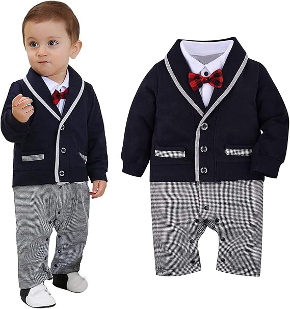 Amazon Co Jp ベビーフォーマル 赤ちゃん セレモニー ロンパース 男の子 結婚式服 お食い初め お宮参り ベビー フォーマル 洋装 長袖 カバーオール 蝶ネクタイ服 重ね着風 結婚式 七五三 新生児 おめかし 誕生日 記念撮影 キッズ おしゃれ 可愛い 出産祝い Timsa 服