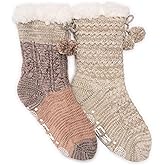 MUK LUKS Women's Tall Cabin Sock 2 Pack