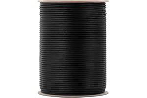 Mandala Crafts 2mm 109 Yards Black Cotton Waxed Cord for Jewelry Making Bracelet Cord Waxed String - Beading String Thread Jewelry Cords for Necklaces String