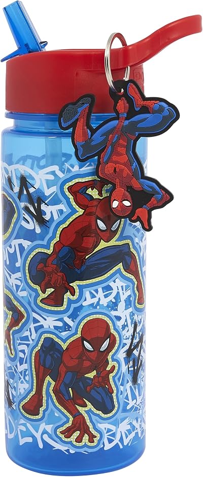 Polar Gear Marvel Spiderman 500ml Kids Water Bottle with Straw