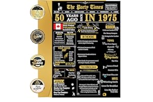 50th Birthday Cards, 50th Black Gold Birthday Decorations, Best 50 year old Birthday Gifts for Women Men, Happy Birthday Card