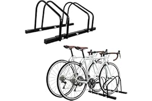 XINYI Bike Rack Floor, Bike Stand Garage, Indoor/Outdoor Bike Rack Garage,22-28" Wheel Stand, Max. Tire Width 2.1", Front/back Bike Stand For Mountain, Road and Kids Bikes for 2 Bikes