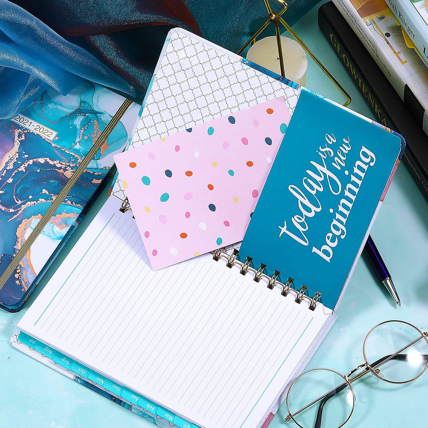 2021-2022 Planner - Academic Planner 2021-2022 Weekly & Monthly with Tabs, 6.3" x 8.4", July 2021 - June 2022, Hardcover with Back Pocket + Thick Paper + Twin-Wire Binding - Contrast Watercolor: Office Products