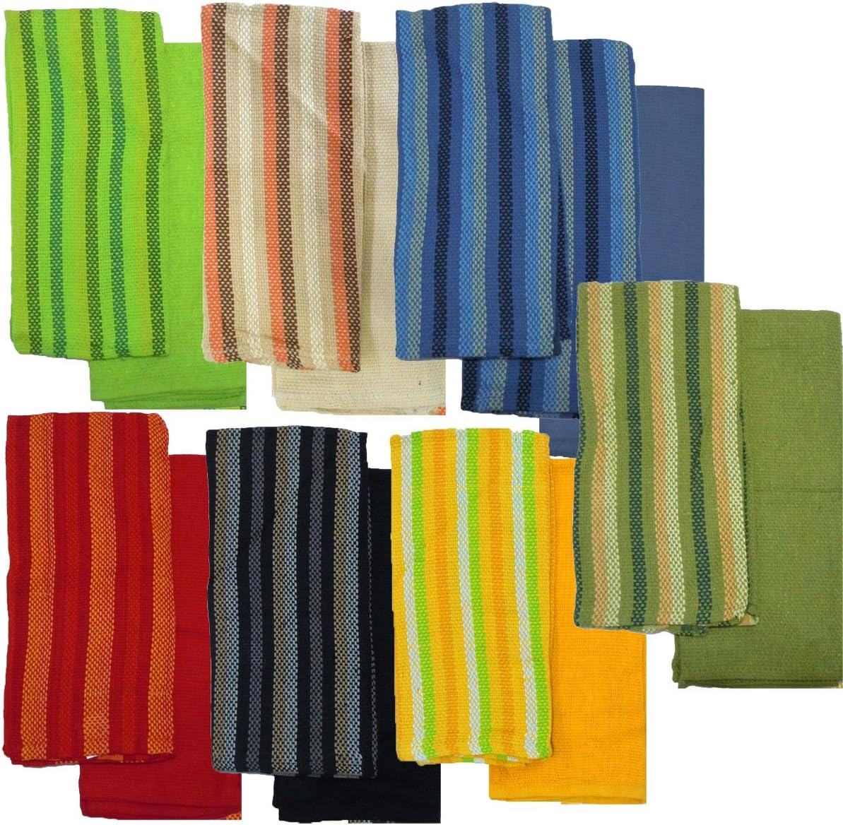 Kitchen Bar Mop Towel 100 Cotton Solid Color & Striped (4 Pack) Hand
