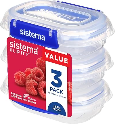 Sistema KLIP IT PLUS 180 ml 3 Piece Food Storage Containers Set