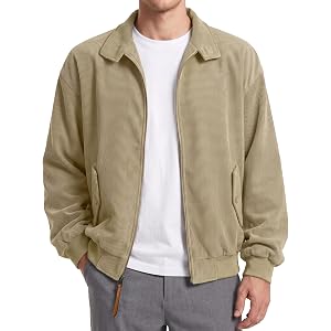 JMIERR Men's Classic Stand Collar Jackets Zip-Up Casual Jacket Lightweight Outerwear for 2026 Spring Fall with Pockets