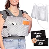 MOYOAMA Post Mastectomy Pillow – 4 Pc Comfort Set incl 2 Gel Pack, Seatbelt Cushion, Shower Bag- Breast Surgery Must Haves,Breast Reduction Recovery Supplies, Breast Augmentation,Post Op Essentials