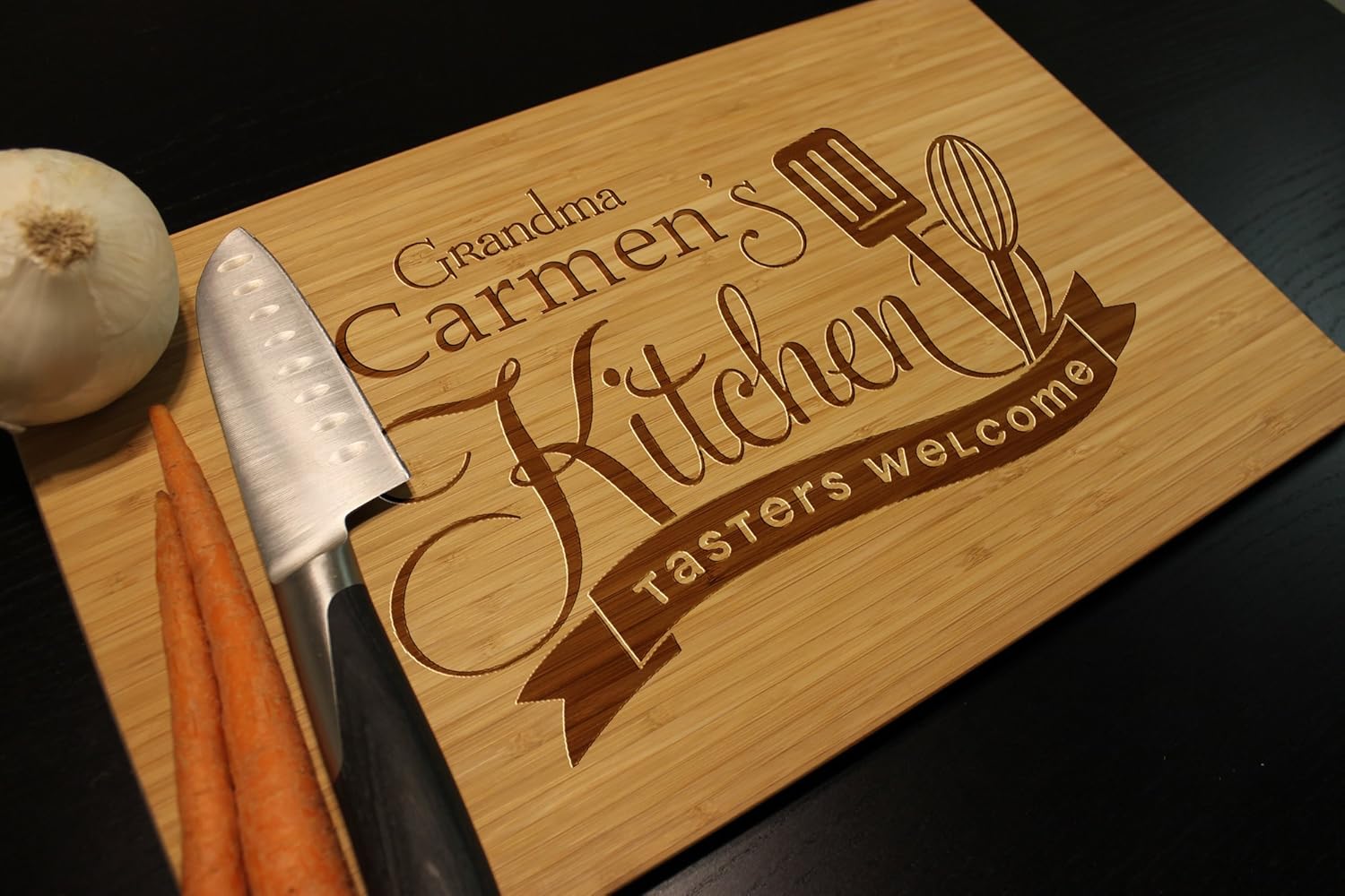 Personalized Grandma's Kitchen Custom Cutting Board for Birthday or Thanksgiving