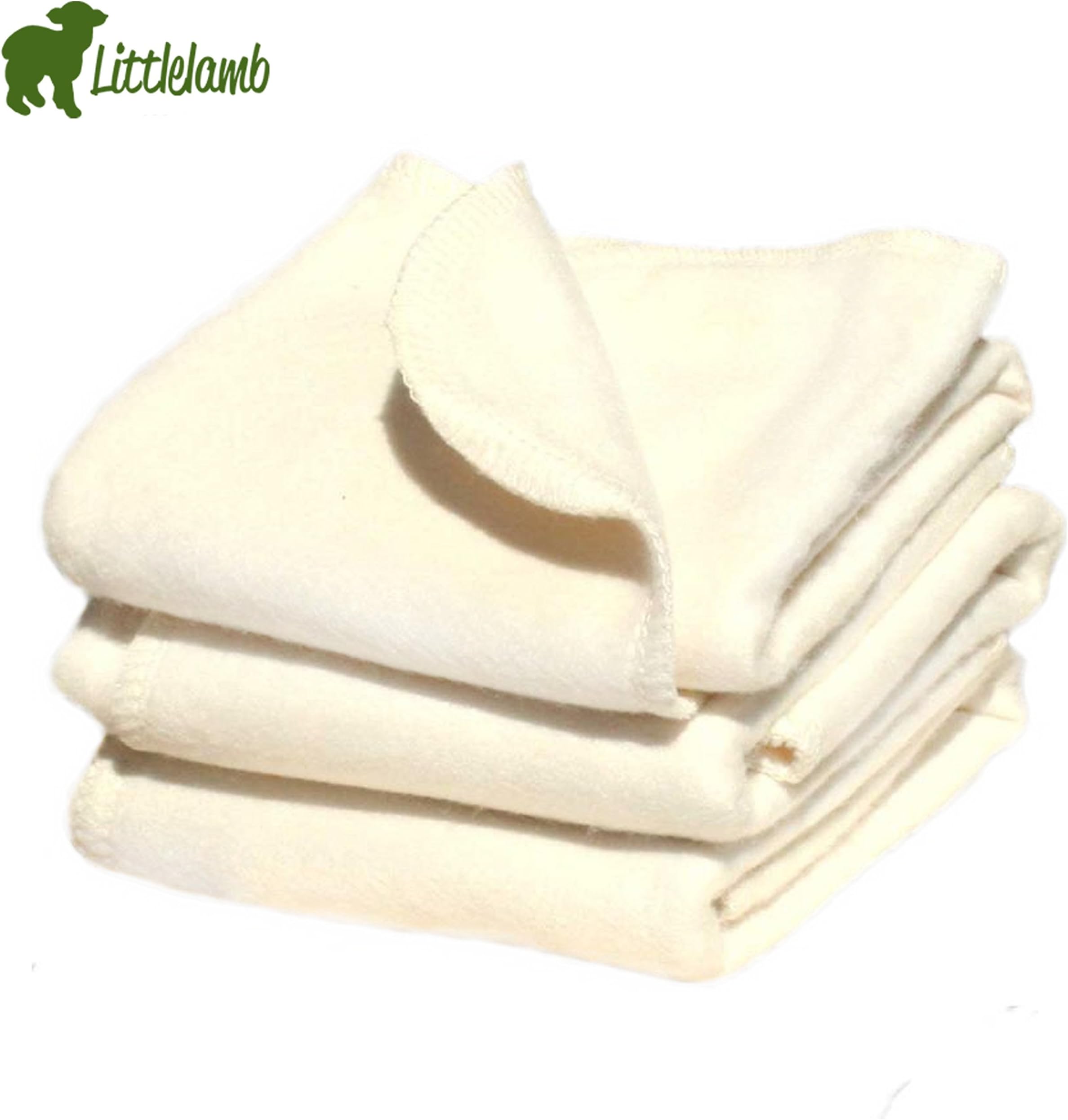 Little Lamb Bamboo Folding/Prefold (5 Pieces) – Size 2 (Medium – 34x35 cm 8 – 16 kg) Folding Insert for Nappy with Bamboo Cloth Nappies – Set of 5