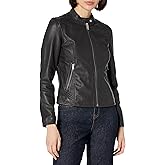 Andrew Marc Women's Goldie Racer Leather Moto Jacket