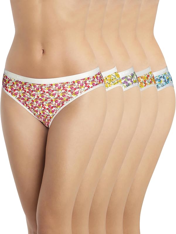 Culotte Femme Les Pockets Coton x5 | Lot de Slips Multicolores | Confort Coton & Élasthanne | Ceinture Douce | Style Quotidien