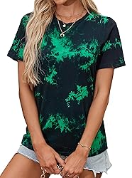 LilyCoco Women's Tie Dye Shirt Short Sleeve