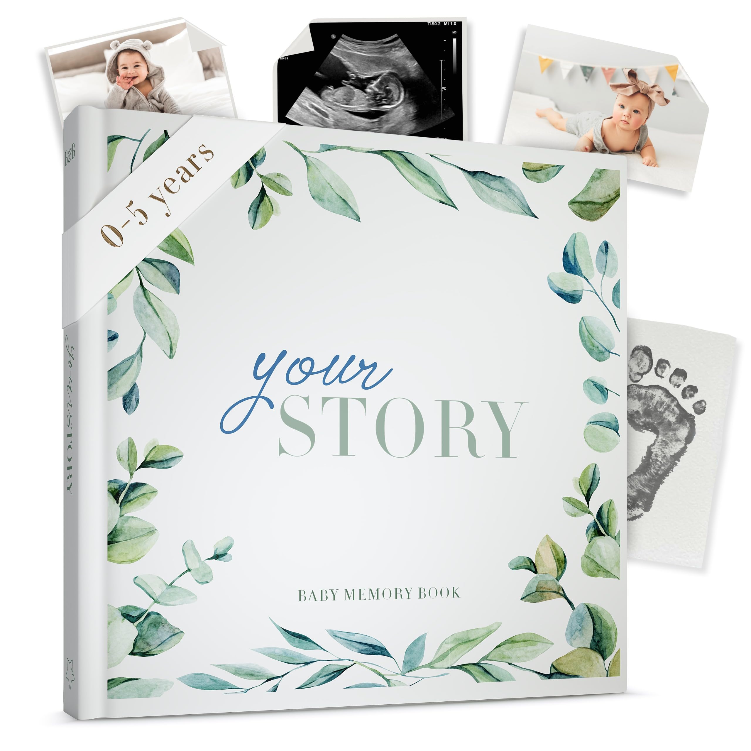 Baby Memory Book – Watercolour Keepsake Journal for Newborn Girl or Boy | 136 Page Record Book & Photo Album | Ideal For Baby Shower & New Child