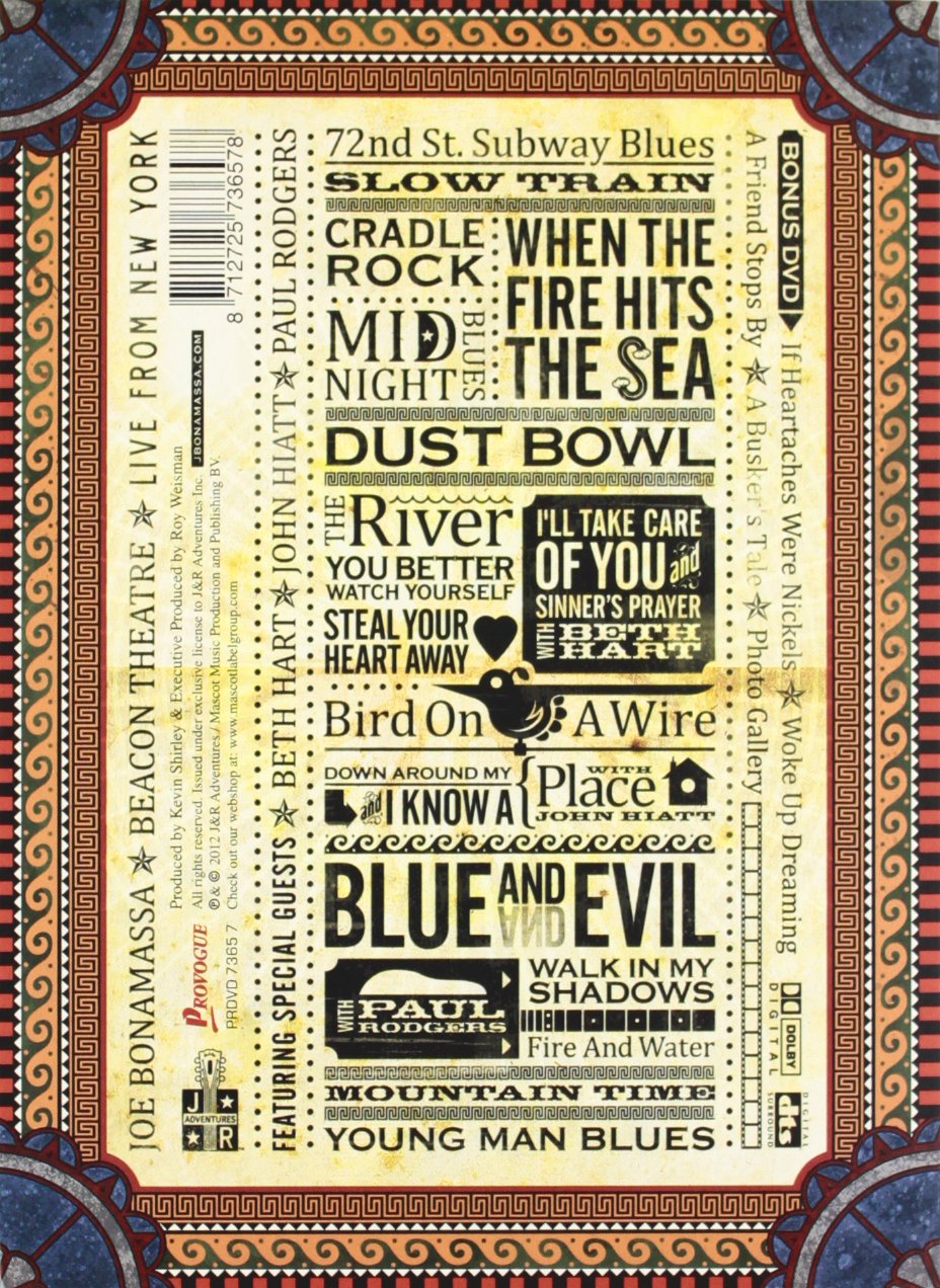 Joe Bonamassa Beacon Theatre Live From New York Joe Bonamassa - Beacon Theatre Live From New York (2012) [Blues] | eBay