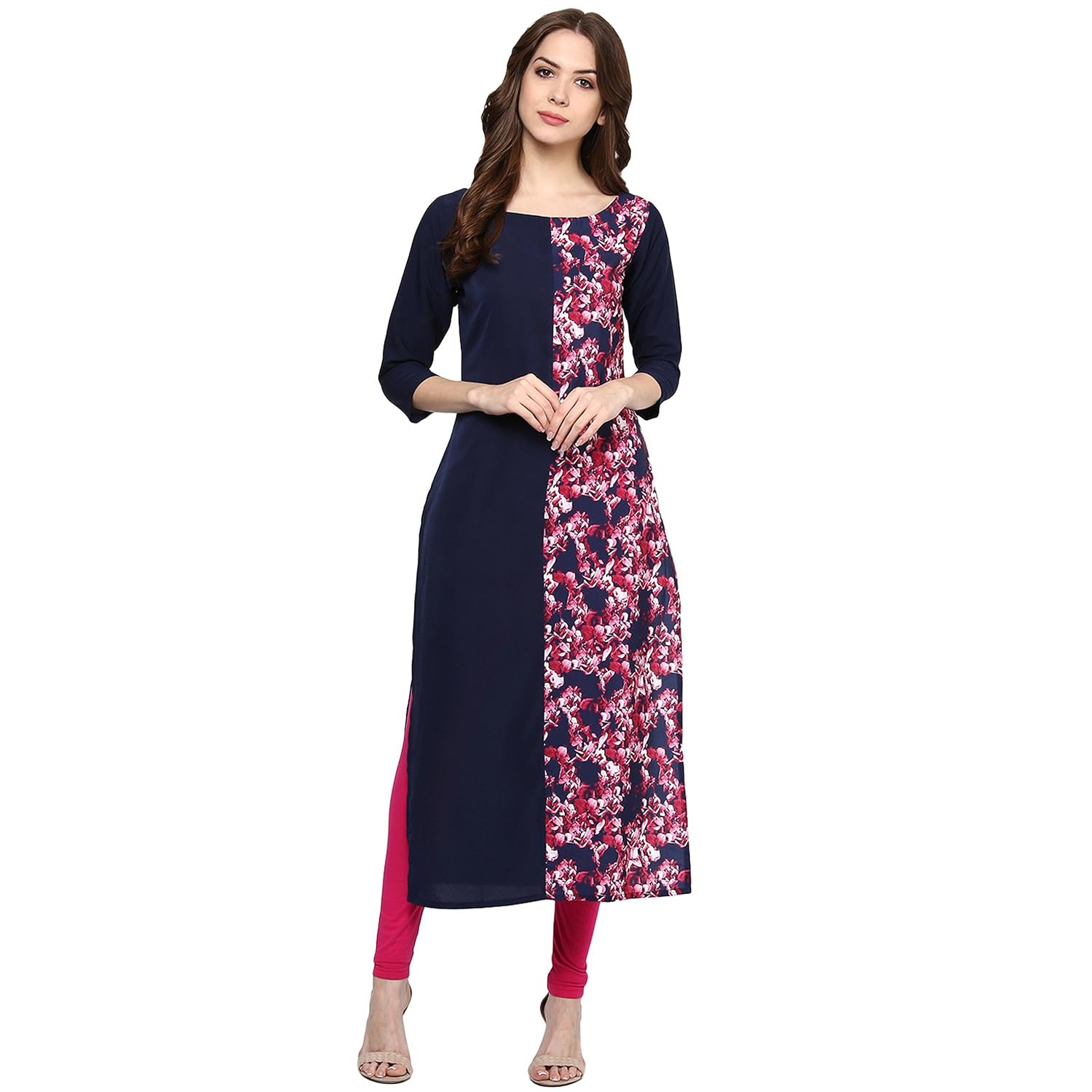 ziyaa women's straight crepe kurta