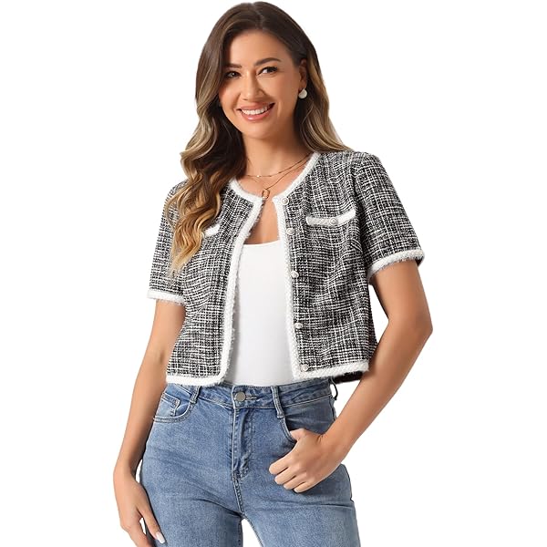 Sサイズ　LADY LIKE PRINT TWEEDS JACKET Secret Tweed Jacket | Marciano