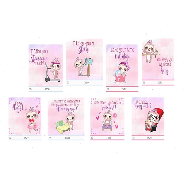 Download Amazon Com Silly Goose Gifts Sloth Trendy Themed Valentine S Day Cards 24 Included Office Products