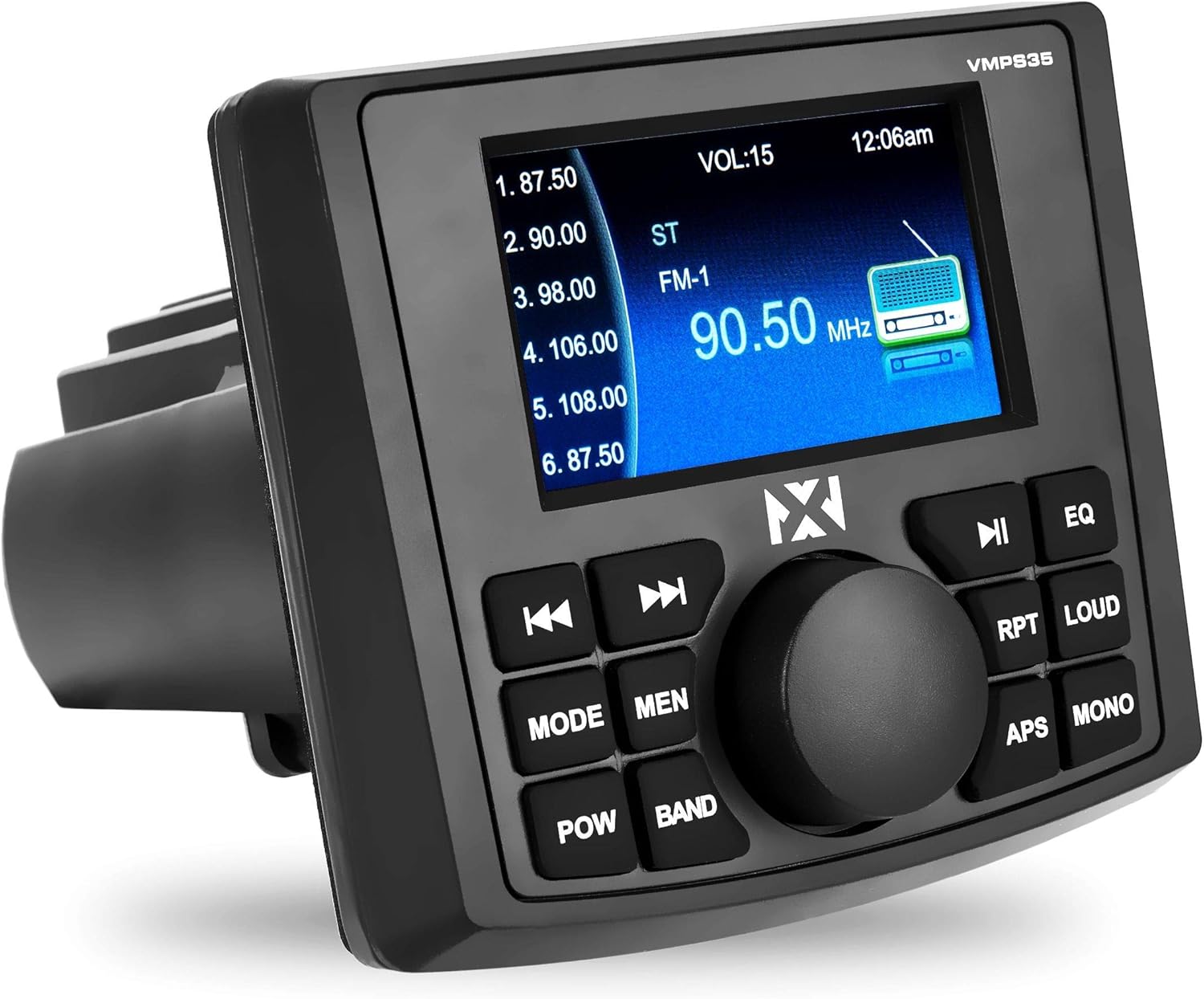 NVX Gauge Style Marine Stereo With Bluetooth and a 3" Ultra
