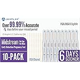 Amplim Midstream Pregnancy Test Stick, HCG Early Detection 6-Days Sooner, Extra Sensitive 10 MIU/mL 99.99% Accurate Result, 2-Sec Easy Home Tests, 10 Pack