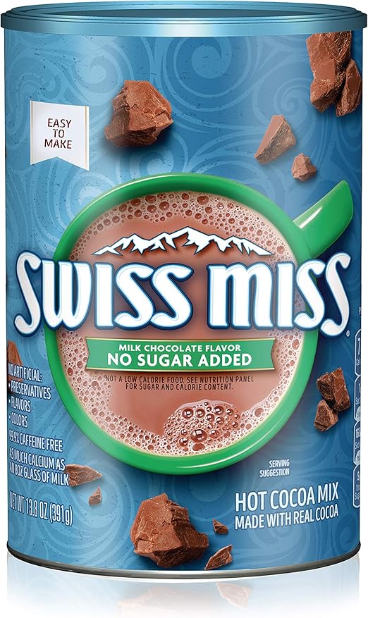Swiss Miss Hot Cocoa Mix, No Sugar Added, 13.8 oz Amazon.ca Grocery