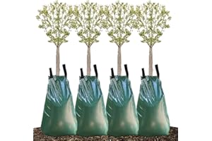 Remiawy Tree Watering Bag, 20 Gallon Slow Release Irrigation Watering Bag for Trees, Made of Durable PVC Material with Zipper (4 Pack 5-8 Hours Releasing Time)
