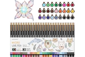 huesamhi 005 Micro Pen 23 Colors and 3 Black 0.20mm Fine Tip Waterproof Ink FineLiner Pens for Art Illustration Sketching, Anime Bullet Journal and Technical Drawing
