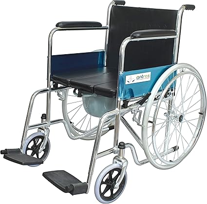 Entros KL609U Wheelchair with Commode (Silver)