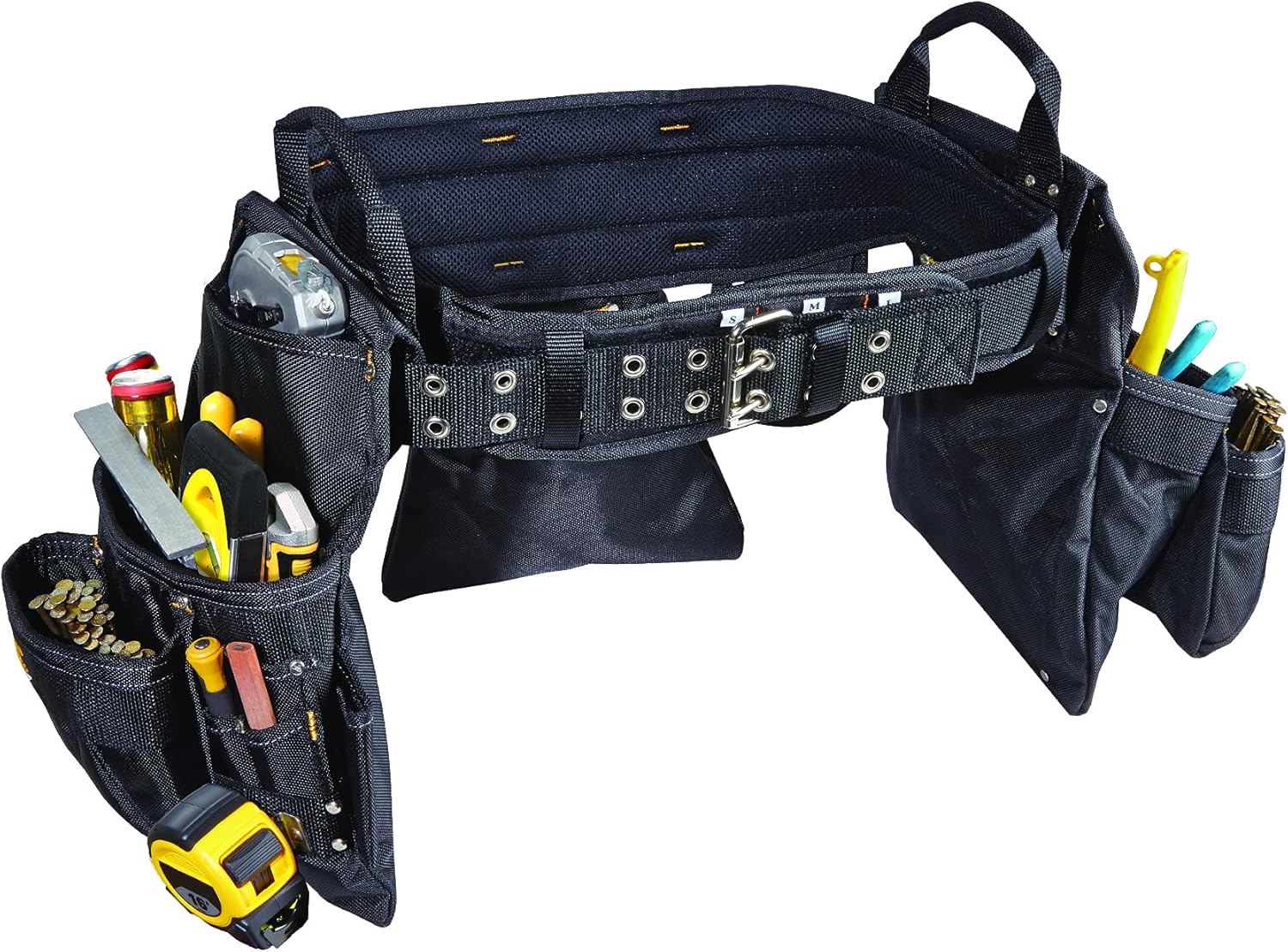 CLC Custom Leathercraft 5605 Professional Carpenters Combo Tool Belt, Black, 18 Pocket - Tool Belts - 