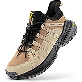 FitVille Wide Slip on Shoes for Men Walking Hiking Shoes Outdoor Trekking Loafer Arch Support | Slip Resistant | Wide Toe Box