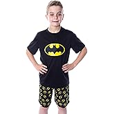 DC Comics Big Boys' Batman Logo Short Sleeve Shirt Pajama Short Set
