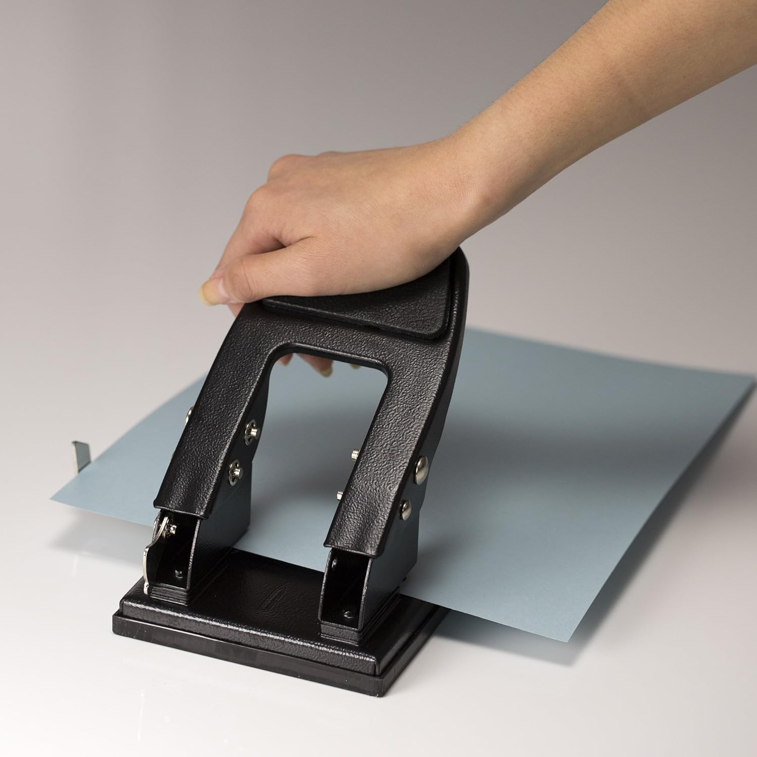 Officemate Heavy Duty 2-Hole Punch, Padded Handle, Black, 50-Sheet Capacity (90082), Model Number: OIC90082 : Manual Multi Hole Paper Punches : Office Products
