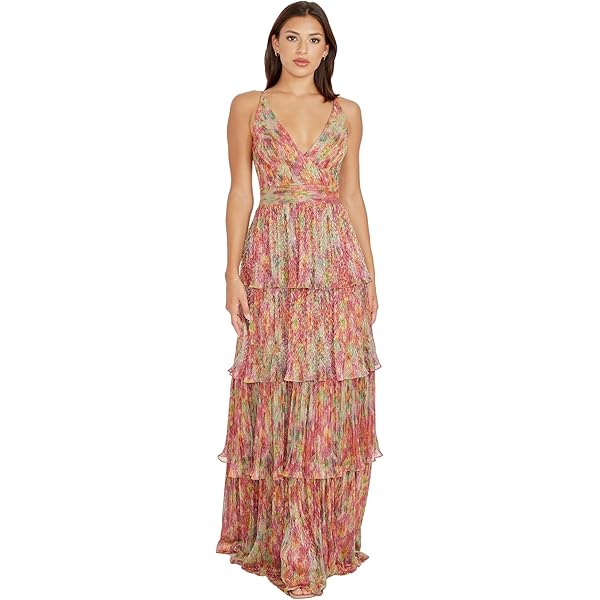 Dress the Population Womens Embellished Plunging Gown Sleeveless Floral  Long Dress, Begonia Sidney, XX-Small at Amazon Women's Clothing store