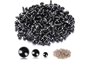 UPINS 120PCS Plastic Safety Crochet Eyes Bulk with 120PCS Washers for Crochet Crafts (6mm,8mm,10mm)