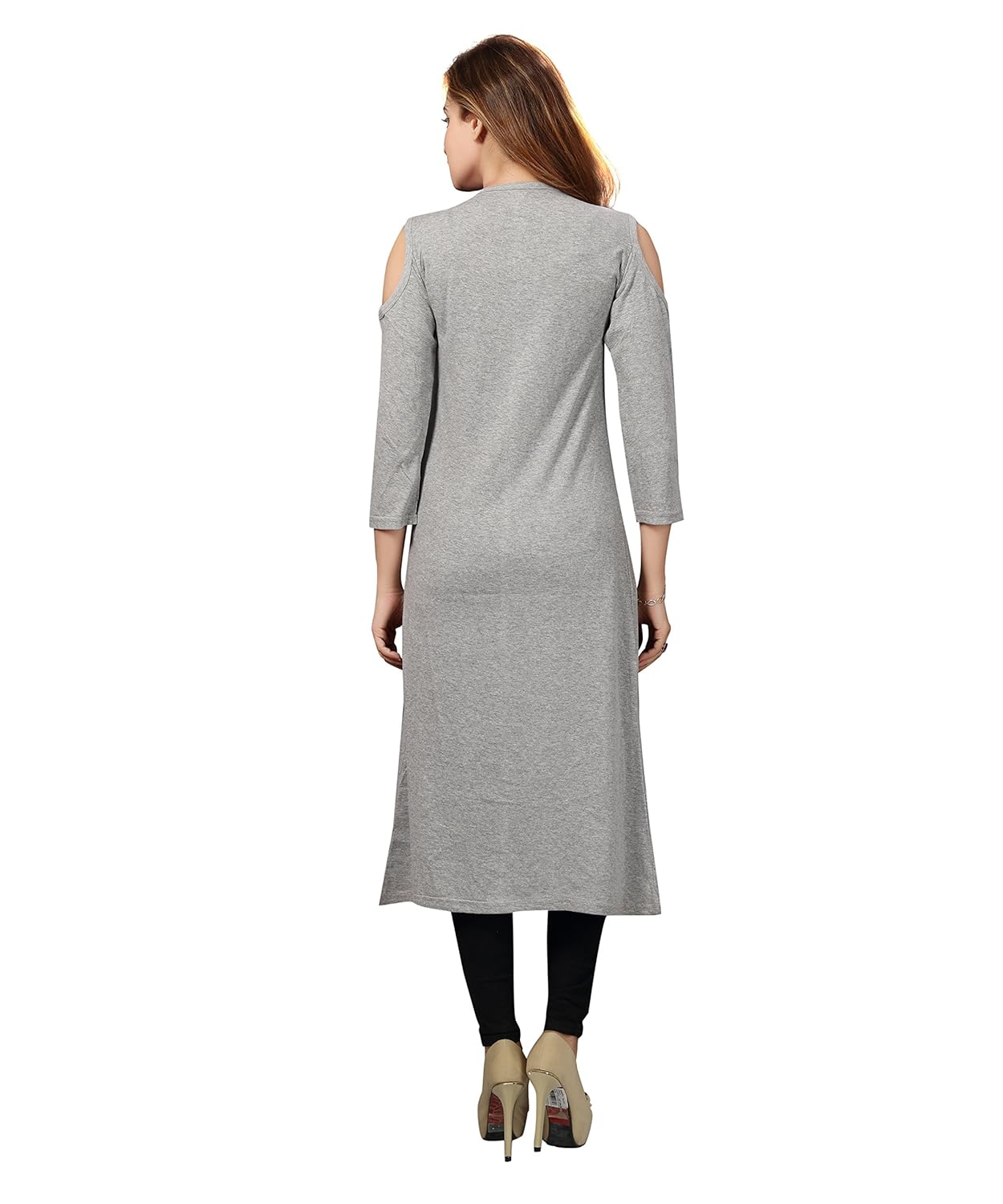 bfly women's viscose cold-shoulder long shrug-pack of 2 (grey & black)
