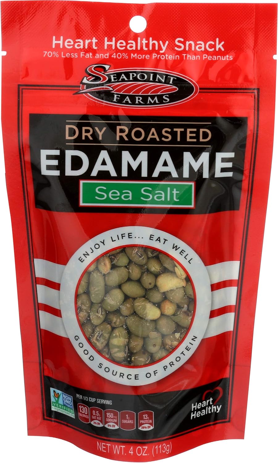Seapoint Farms, Dry Roasted Edamame, Lightly Salted, 4 oz (113 g) (1