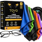Microfiber Cleaning Cloth, 6 Pack, 230 GSM, Glasses Cleaner, Lens Cleaner | Glasses Cleaning Cloth, Eyeglass Lens Cleaner, Eyeglasses, Cameras, VR/AR Headsets &amp; Screens, Washable &amp; Reusable