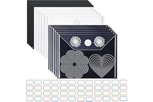 20Pcs Rubber Magnetic Sheets 0.5mm Thickness with Clear Stamp Die Storage Pockets 48 Label StickerResealable Plastic Storage 