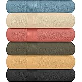 KAHAF COLLECTION 6 Pack Bath Towels Set (27 x 54 Inches) 100% Ring Spun Cotton, Super Soft Lightweight, Quick Dry & Highly Absorbent Towels for Bathroom, Hotel & Spa (Spectrum, Pack of 6 (27''x54''))