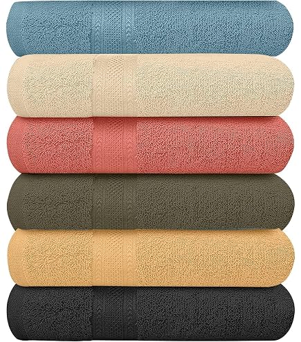 Robesale Cabana Velour Terry Bath Towel Set - 4 Pack, 27"x54", Highly Absorbent, Fuchsia Stripe - View #10