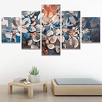 SIGNWIN 5 Panel Canvas Wall Art Modern Art Bouquet Colorful Decorative Elements Floral Multicolor Photography for Home Decorations Ready to Hang - 60