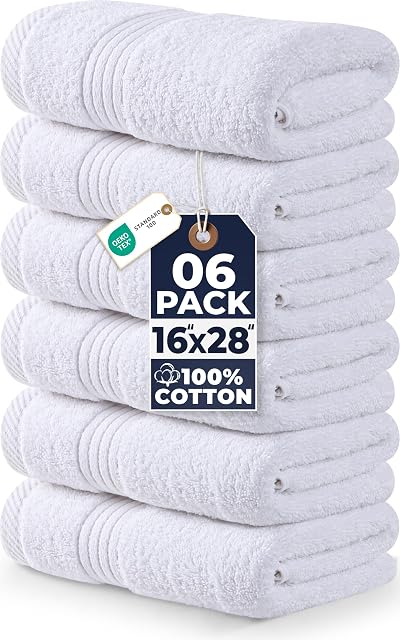 Utopia Towels Premium Hand Towels 41x71 cm 6-Pack 100% Combed Cotton White