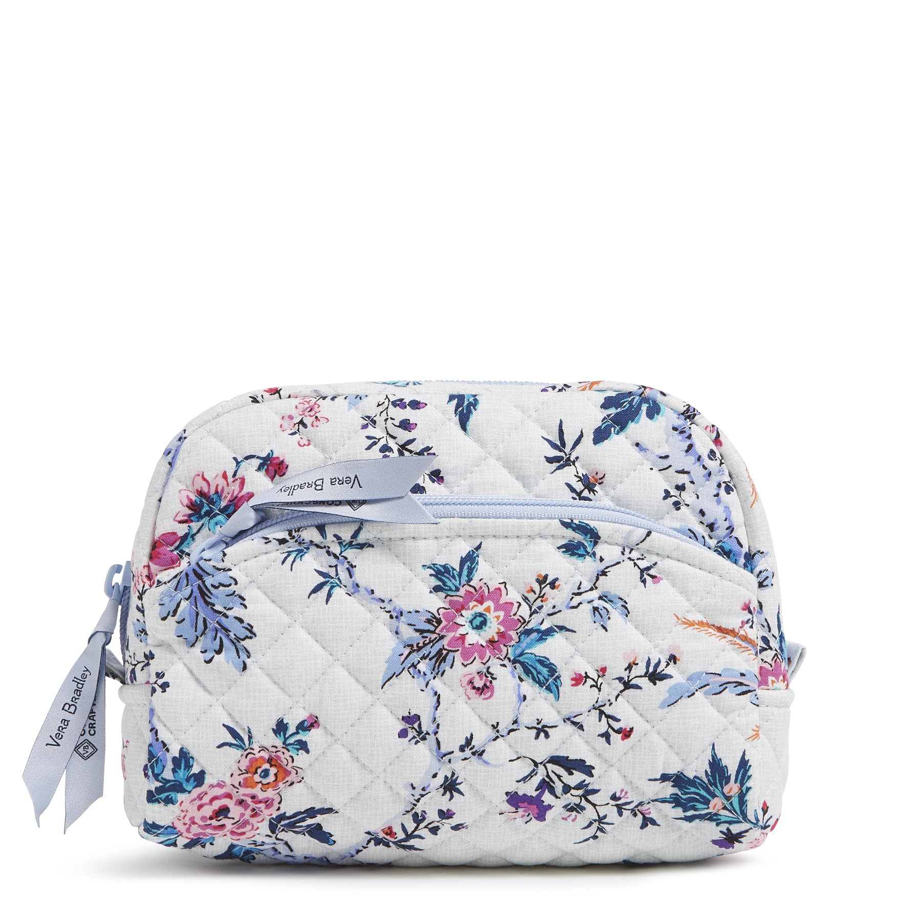 Vera Bradley Cotton Medium Cosmetic Makeup Organizer Bag, Magnifique Floral Image Vera Bradley Cotton Medium Cosmetic Makeup Organizer Bag, Magnifique Floral Image
