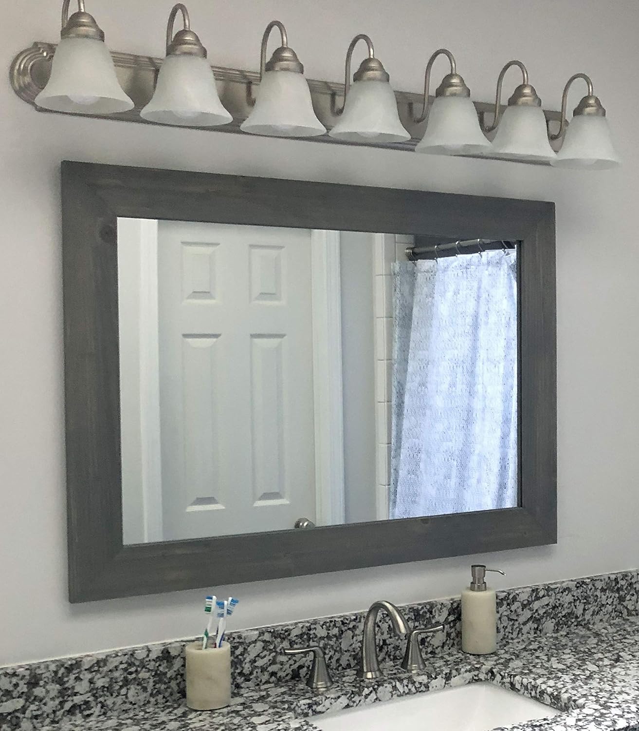 Shiplap Rustic Wood Framed Mirror, 20 Stain Colors Rustic