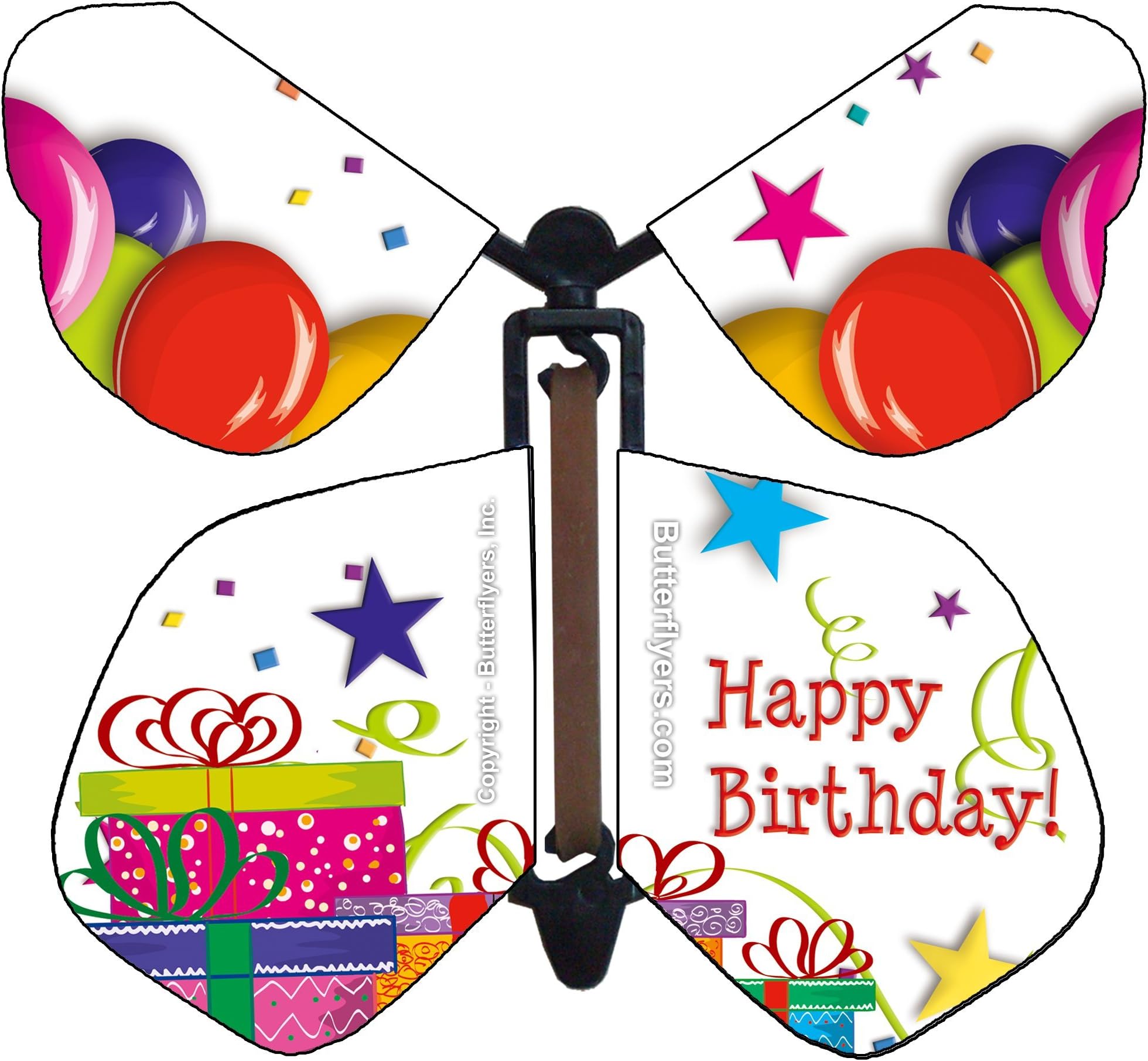 BUTTERFLYERS! Birthday Gifts Wind Up Flying Butterfly - Pack of 5 Flying